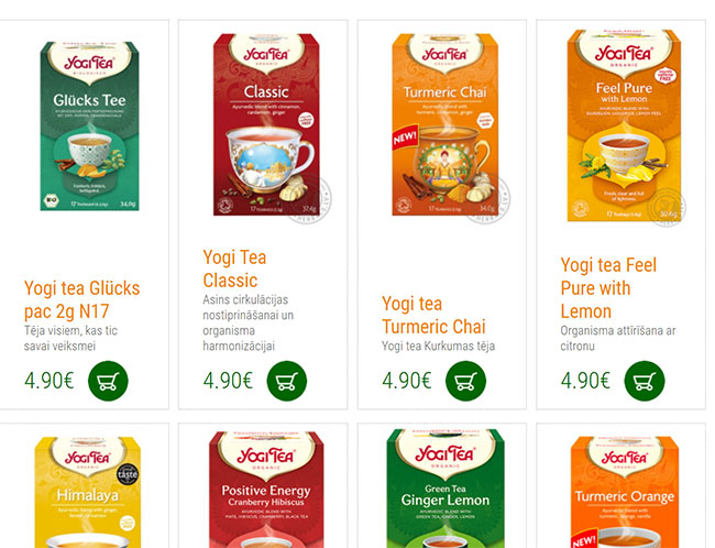 Yogi Tea - rūpes par veselību un dabu info www.herbals.lv