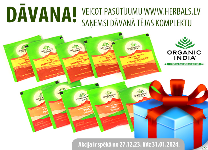 Veicot pasūtījumu www.Herbals.lv  saņemsi dāvanā tējas komplektu