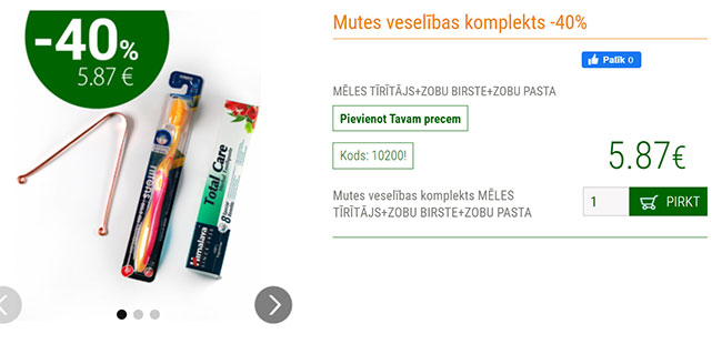 Akcija Mutes veselības komplekts -40%