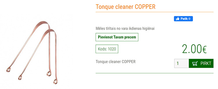 Tonque cleaner COPPER info www.herbals.lv