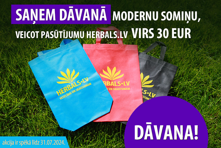 Saņem dāvanā   modernu somiņu,  veicot pasūtījumu Herbals.lv  virs 30 EUR 